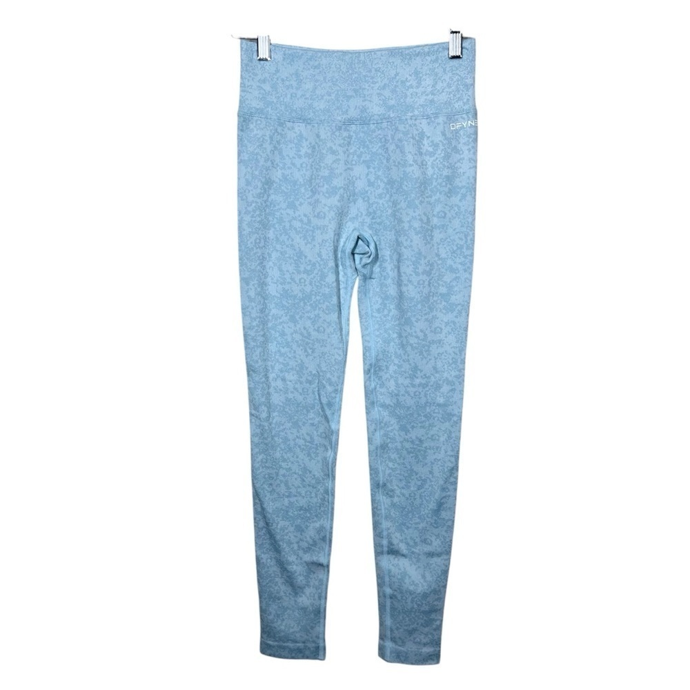 Dfyne Dynamic Baby Blue High Rise Workout Leggings Butt Scrunch Size Small